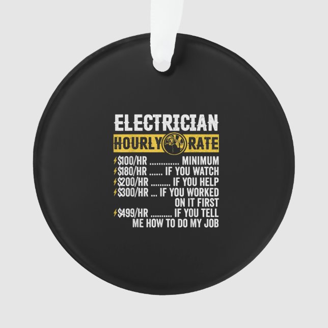 Vêtements Électricien Drôle, Taux Horaire Hommes (devant)