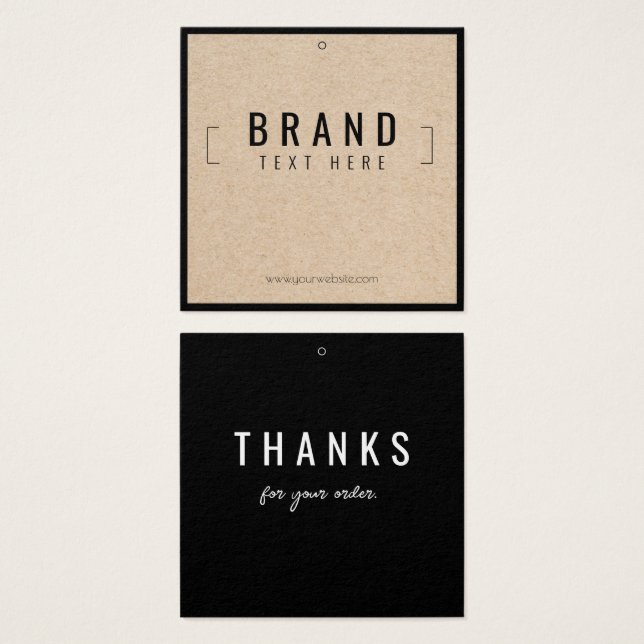 Vêtements noirs modernes Merci Hang Tags (Devant & derrière)