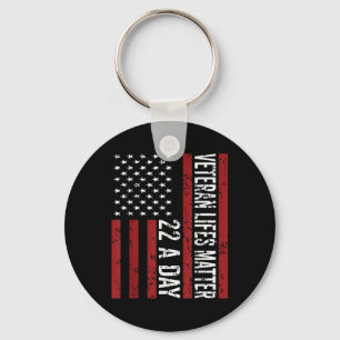 Veteran 22 Day Suicide Awareness Ptsd Veteran Live Keychain