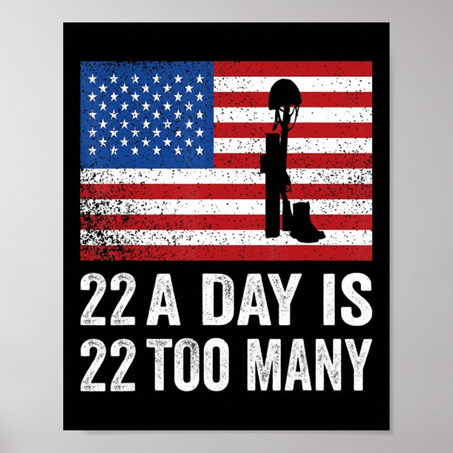 Veteran 22 Day Suicide Awareness PTSD Veteran Live Poster (Front)
