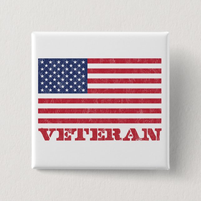 veteran 2 inch square button (Front)