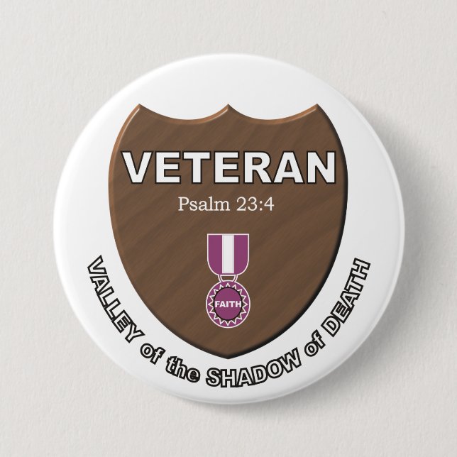 Veteran. 3 Inch Round Button (Front)
