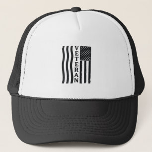 Veteran American Flag Vintage Vector Shirt Design_ Trucker Hat