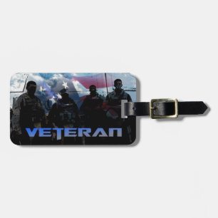 Veteran and American Flag Personalized Luggage Tag