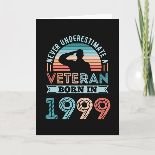 Veteran born 1999 30th Birthday Military Gift Card (Front)