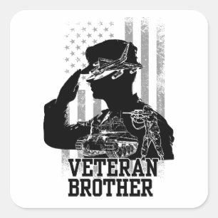Veteran Brother Square Sticker