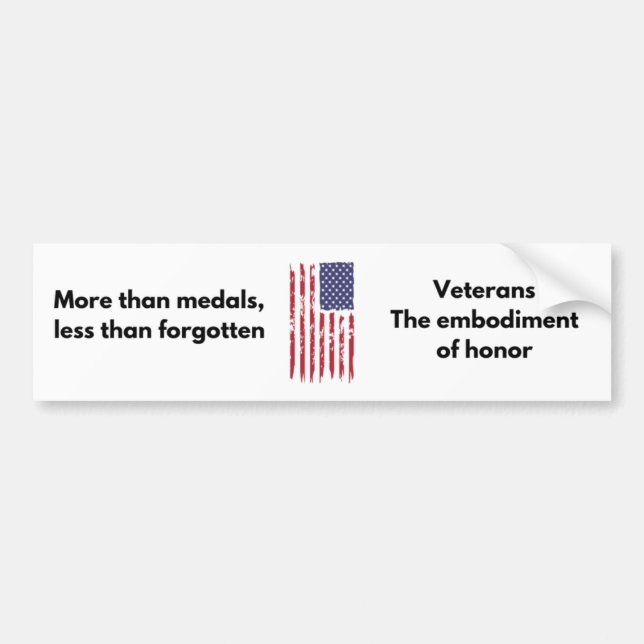 Veteran Bumper Sticker - Embodiment of Honour (Front)