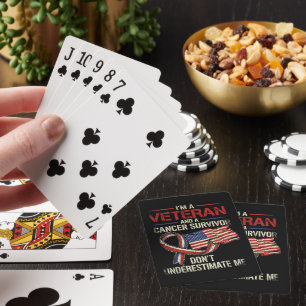 Veteran Cancer Survivor Don't Underestimate Me Playing Cards