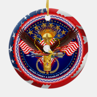 Veteran Customize Edit & Change background colour Ceramic Ornament