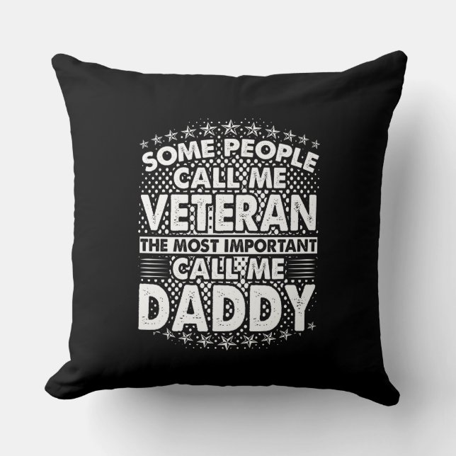 Veteran Daddy Throw Pillow (Front)