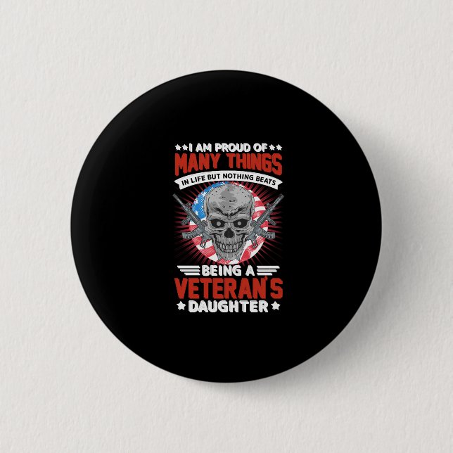 veteran daughter 2 inch round button (Front)