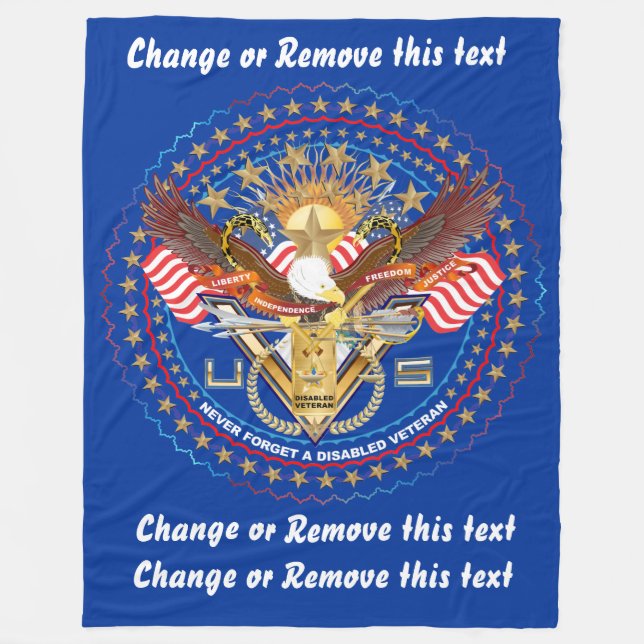 Veteran DAV Disabled American Veteran  View about Fleece Blanket (Front)