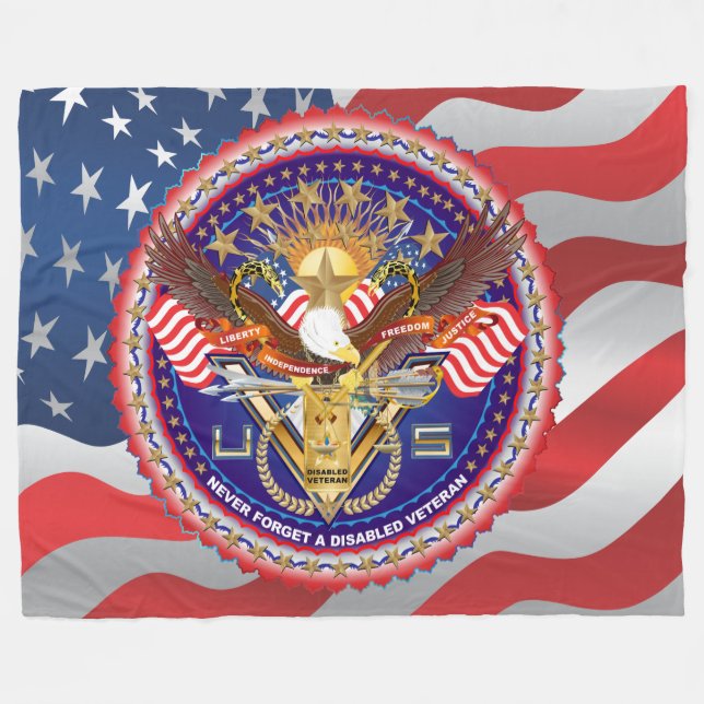Veteran DAV Disabled American Veteran  View about Fleece Blanket (Front (Horizontal))