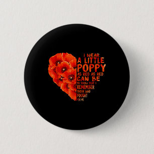 Veteran Day Lest We Forget Red Poppy Flower Usa 2 Inch Round Button