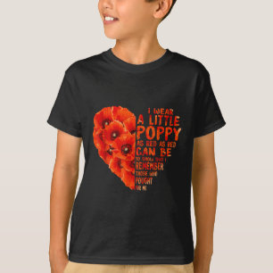 Veteran Day Lest We Forget Red Poppy Flower Usa T-Shirt