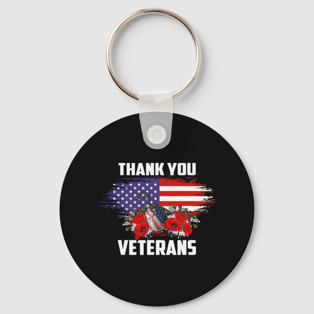 Veteran Day Thank You Veterans 310 Keychain (Front)