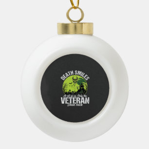 Veteran Death Smiles Halloween Design_1 Ceramic Ball Christmas Ornament