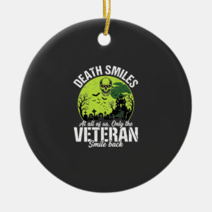 Veteran Death Smiles Halloween Design_1 Ceramic Ornament