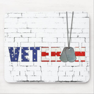 Veteran Dog Tags on Brick Mouse Pad