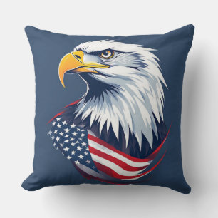 Veteran Eagle Gift – American Flag Design Throw Pillow