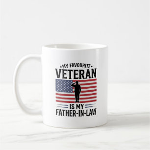 Veteran Father In Law Patriotic Vintage Quote Desi Coffee Mug