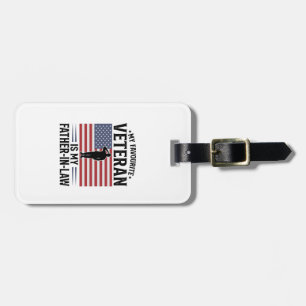Veteran Father In Law Patriotic Vintage Quote Desi Luggage Tag