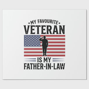 Veteran Father In Law Patriotic Vintage Quote Desi Wrapping Paper