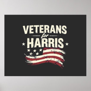 Veteran for Harris Kamala Harris Army Election Poster