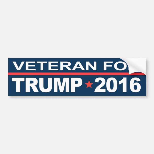 Veteran for Trump 2016 Bumper Sticker (Front)