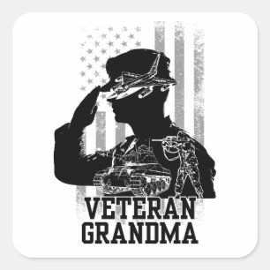 Veteran Grandma Square Sticker