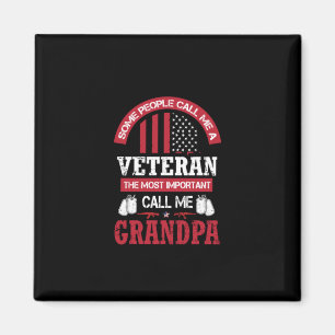 Veteran Grandpa   Patriotic Military Tribute Magnet