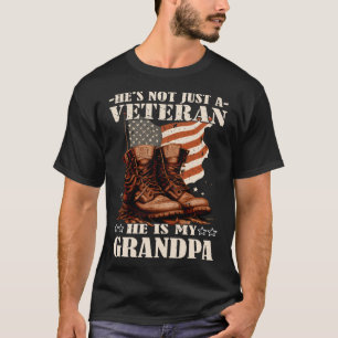 Veteran Grandpa  Patriotic Soldier and american Fl T-Shirt
