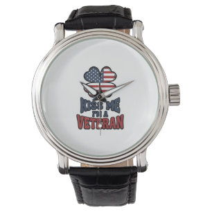 Veteran Kiss Me Patriotic Clover Vintage Shirt_1 Watch