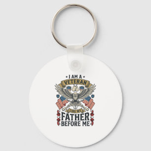 Veteran Like My Father Before Me Eagle Keychain