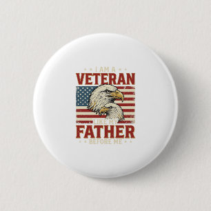 Veteran Like My Father Before Me Eagle T-Shirt_1 2 Inch Round Button