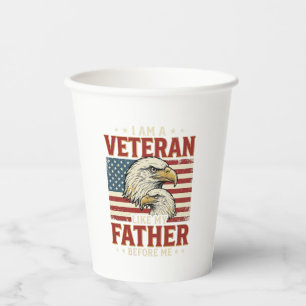 Veteran Like My Father Before Me Eagle T-Shirt_1 Paper Cups