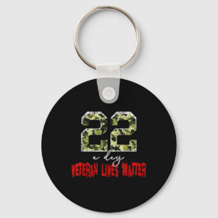 Veteran Lives Suicide Awareness Veteran 22 A Day  Keychain