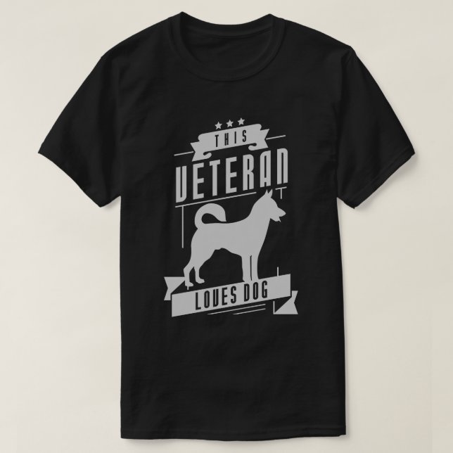 Veteran Loves Dog T-Shirt (Design Front)