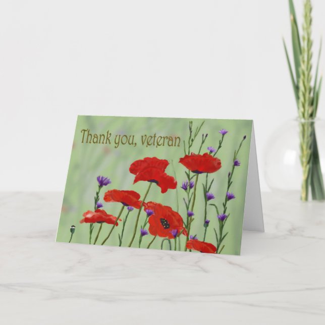 Vétéran Merci avec des pavots (Devant)