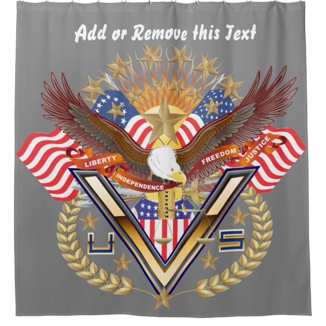 Veteran Military Tribute Shower Curtain (Front)