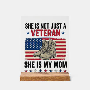 Veteran Mom Patriotic Military Boots Shirt Design_ Acrylic Sign