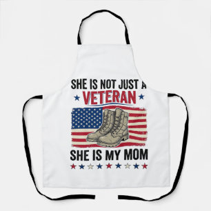 Veteran Mom Patriotic Military Boots Shirt Design_ Apron