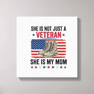 Veteran Mom Patriotic Military Boots Shirt Design_ Canvas Print