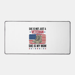 Veteran Mom Patriotic Military Boots Shirt Design_ Desk Mat