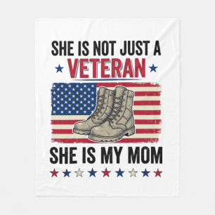Veteran Mom Patriotic Military Boots Shirt Design_ Fleece Blanket