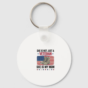 Veteran Mom Patriotic Military Boots Shirt Design_ Keychain