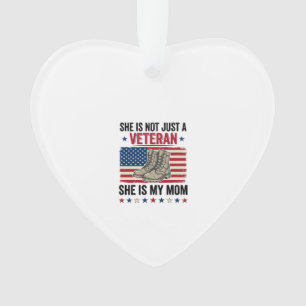 Veteran Mom Patriotic Military Boots Shirt Design_ Ornament