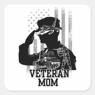 Veteran Mom Square Sticker