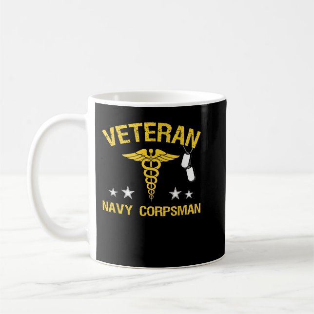 Veteran Navy Corpsman T shirt Coffee Mug (Left)