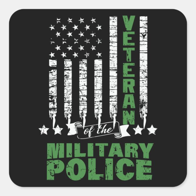 Veteran Of The Military Police -US Flag Square Sticker (Front)
